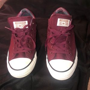 Converse All ⭐️ Star Sneakers - Maroon with Plaid lining Size 10